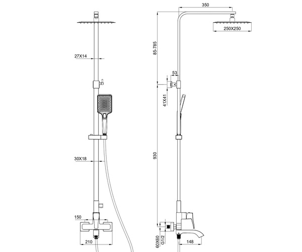 душевая система WONZON & WOGHAND FLEX